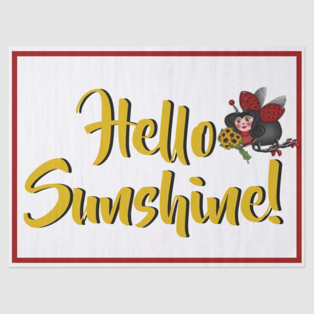 Papel De Seda Ladybug-and-Sunflowers Personalizado- (Anverso)
