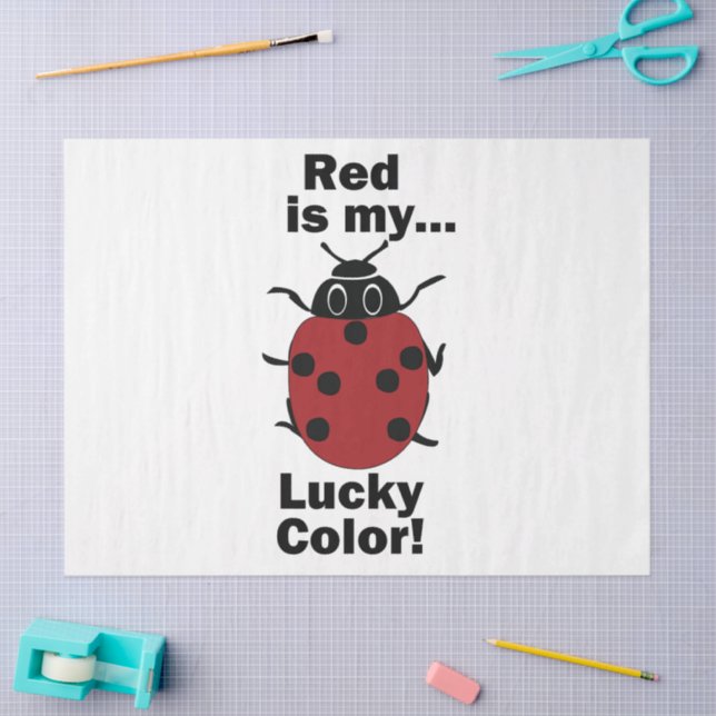 Papel De Seda Ladybug Red Is My Lucky Color Funny Insect (Artesanía)