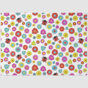 Papel De Seda Ladybugs en el jardín entre las flores