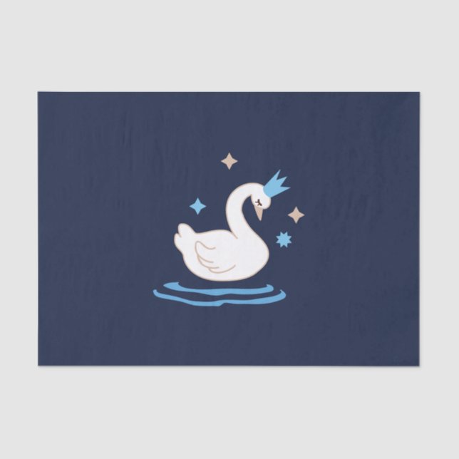 Papel De Seda Lago encantado - Cisne elegante (Anverso)