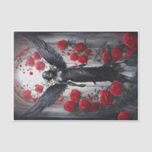 Papel De Seda Lágrimas de ángel oscuro, divinidad y rosas rojas