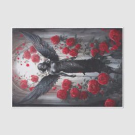 Papel De Seda Lágrimas de ángel oscuro, divinidad y rosas rojas