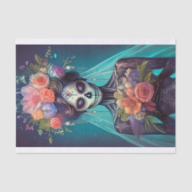 Papel De Seda Lágrimas de una novia olvidada y gótica brillante (Anverso)