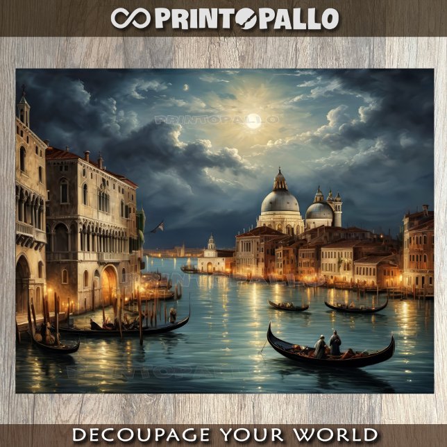 Papel De Seda Laguna de Venecia bajo la luz de la luna (Subido por el creador)