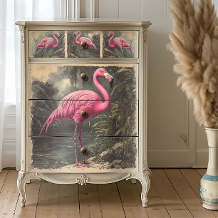 Papel De Seda Laguna Tropical Flamenco Rosa Decoupage