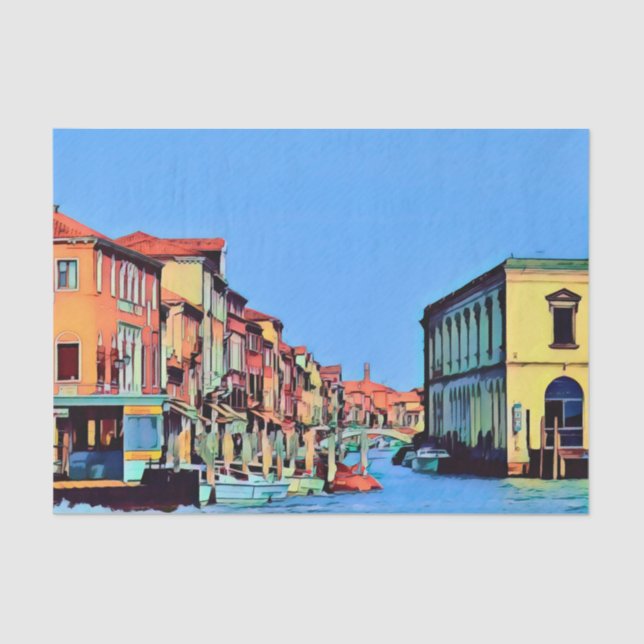 Papel De Seda Laguna veneciana - MURANO - vista (Anverso)