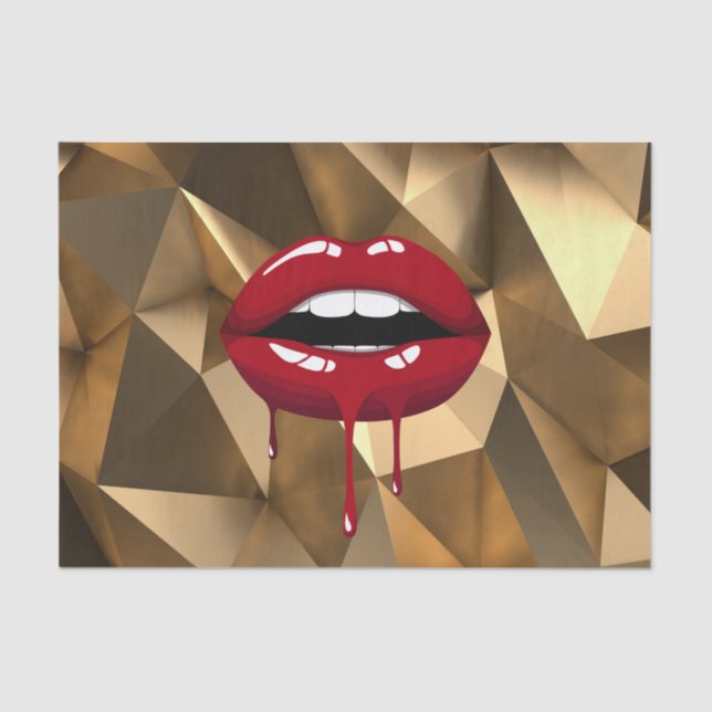 Papel De Seda Láminas de goteo rojas de gafas de lujo de Fiesta  (Anverso)