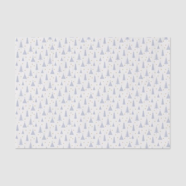 Papel De Seda Láminas nórdicas Blue-Gray Árboles de Navidad Blan (Anverso)