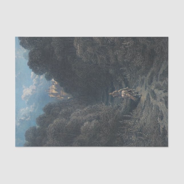 Papel De Seda Lancelot se acerca al castillo de Astolat (Anverso)