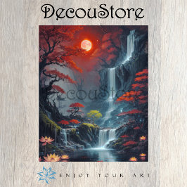 Papel De Seda Landscape with Waterfall Decoupage