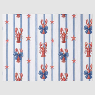 Papel De Seda Langosta Patriótica Rojo Blanco Azul Estrellas (5)