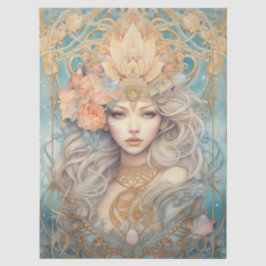 Papel De Seda Large Pastel Watercolor Floral Mermaid Decoupage