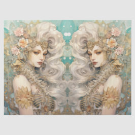 Papel De Seda Large Pastel Watercolor Floral Mermaid Decoupage