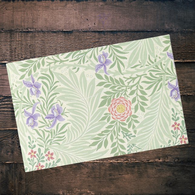 Papel De Seda Larkspur William Morrs Green Red Purple Floral (Subido por el creador)