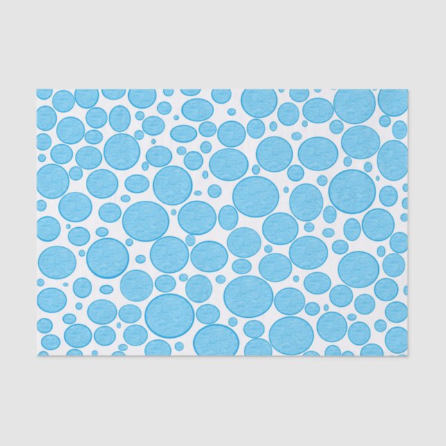 Papel De Seda Las burbujas azules aligeraron el papel seda (Anverso)