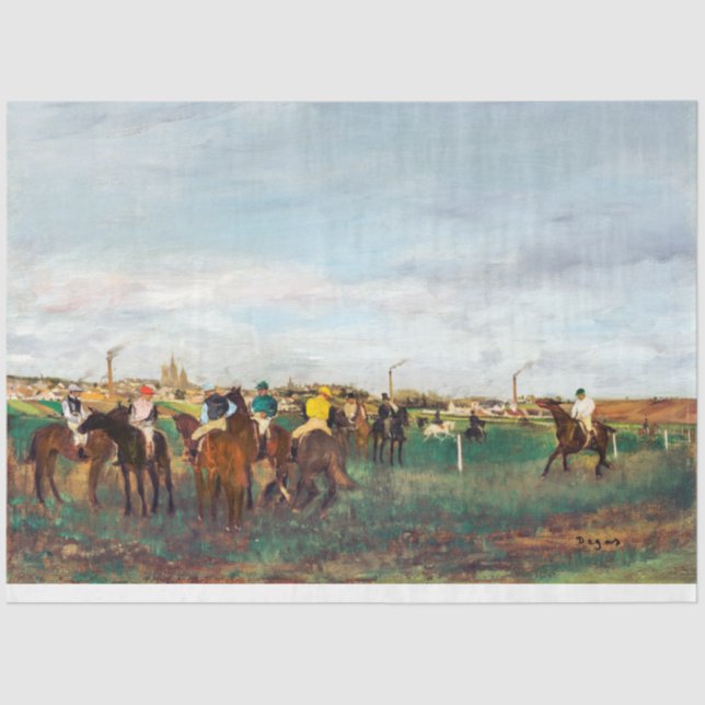 Papel De Seda Las carreras de caballos, Edgar Degas (Anverso)