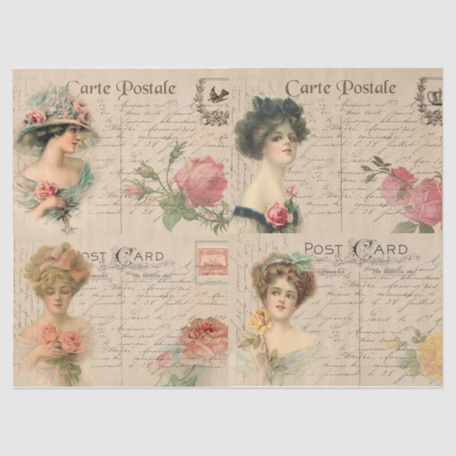 Papel De Seda Las damas victorianas desalojan artesanías/envolvi (Anverso)
