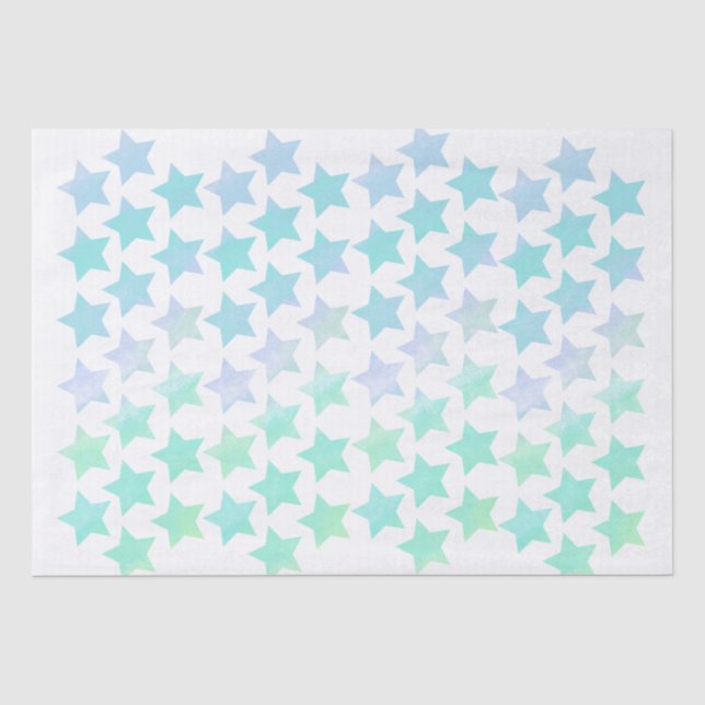 Papel De Seda Las estrellas del bonito Pastel en blanco (Anverso)