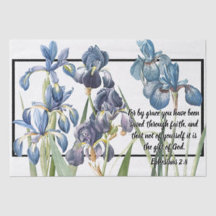 Papel De Seda Las flores azules del iris ahorraron el papel seda