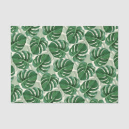 Papel De Seda Las hojas tropicales Monstera verde