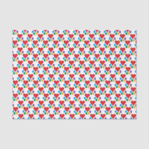 Papel De Seda Las huellas de patrón de traza de corazón lo envue