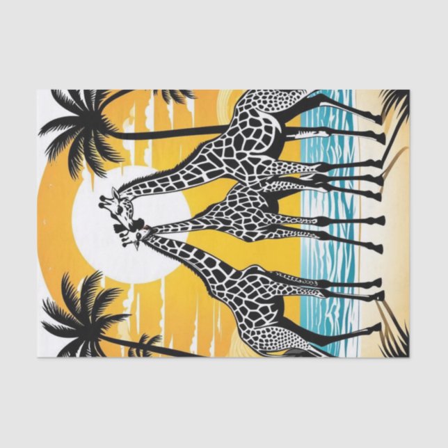 Papel De Seda Las jirafas en la playa (Anverso)