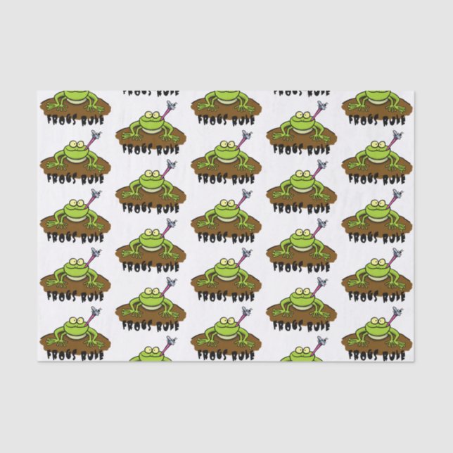 Papel De Seda Las ranas gobiernan personalizado de rana verde di (Anverso)