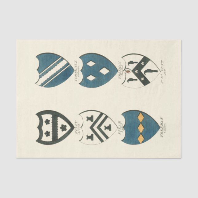 Papel De Seda Las rejas familiares de varias casas inglesas (Anverso)