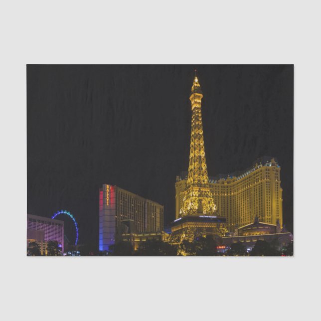 Papel De Seda Las Vegas en el Skyline nocturno (Anverso)