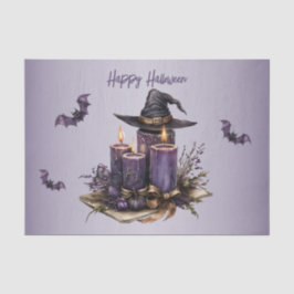 Papel De Seda Las velas púrpuras de Halloween dan miedo
