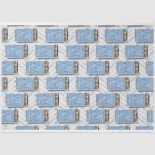 Papel De Seda latas azules de sardinas decoupage