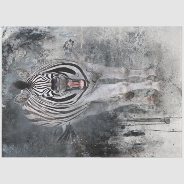 Papel De Seda Laughing Zebra Wildlife Decoupage (Anverso)