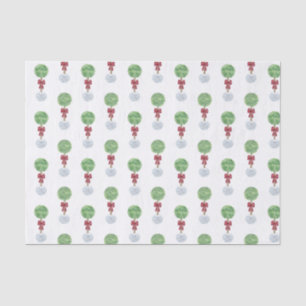 Papel De Seda Laurel Topiary Tree Twisted Stem Red Bow