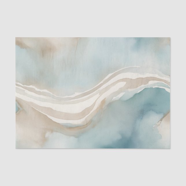 Papel De Seda Lavado de agua sereno con cielo azul (Anverso)