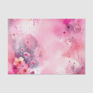 Papel De Seda Lavado de color de agua rosado etéreo