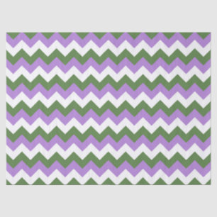 Papel De Seda Lavanda, Chevron verde y blanco Zigzag