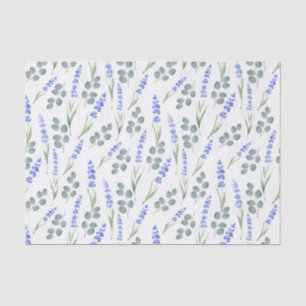 Papel De Seda Lavanda de color de agua y patrón de eucalipto
