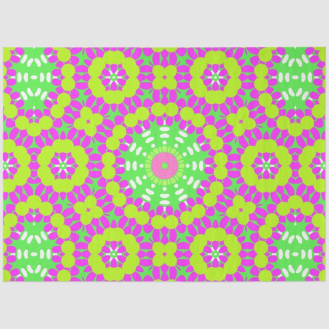 Papel De Seda Lavanda Funky, verde tilo y deslumbramiento amaril (Anverso)