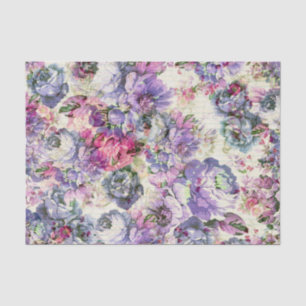 Papel De Seda Lavanda rosada rústica bohemia del vintage floral
