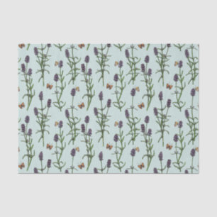 Papel De Seda Lavanda y mariposas en vidrio marino