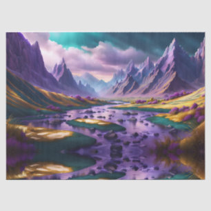 Papel De Seda Lavanda y paisaje dorado