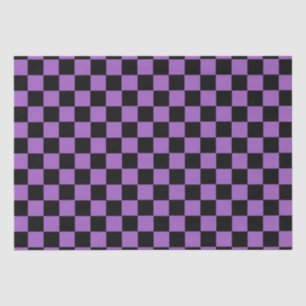 Papel De Seda Lavanda y patrón negro de verificación