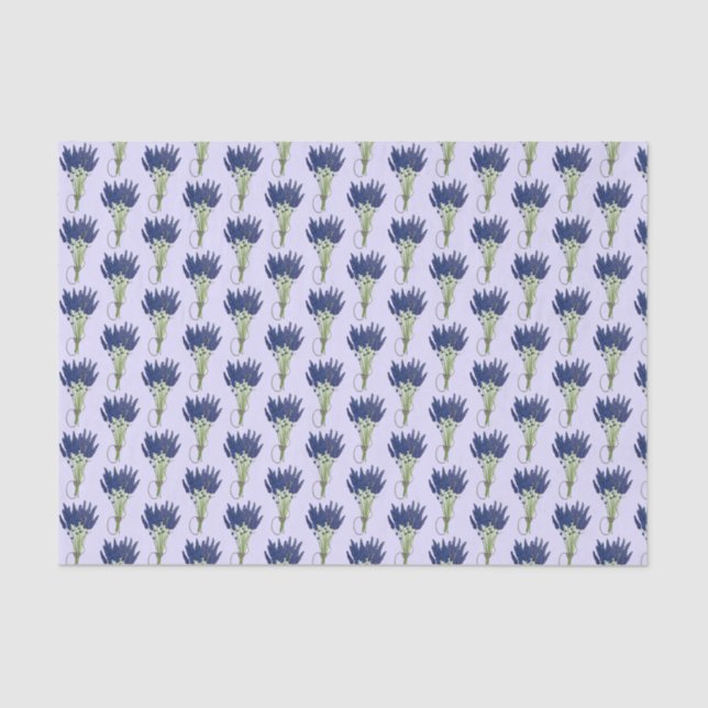 Papel De Seda Lavandula Lavender Bunch Herb Purple Flower Garden (Anverso)