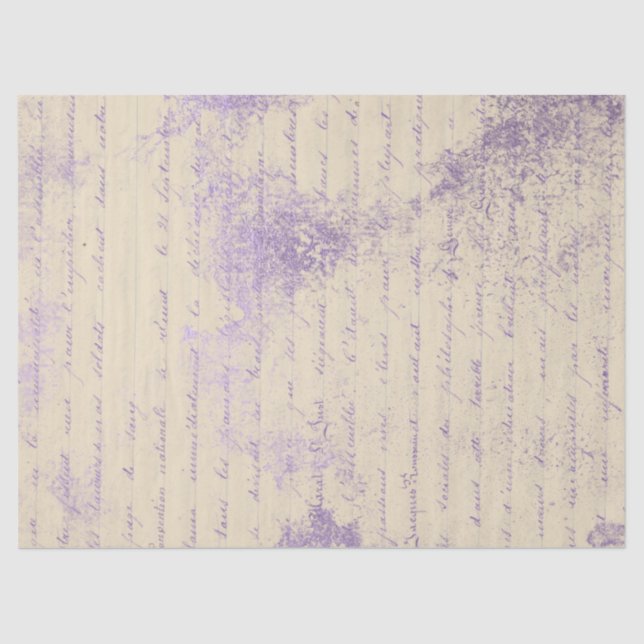 Papel De Seda Lavender escribiendo en Cream Decoupage (Anverso)