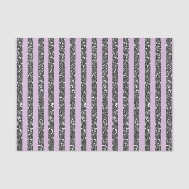 Papel De Seda Lavender Lilac Purpurina Plata Púrpura Rayas Fiest (Anverso)
