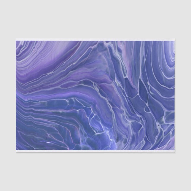 Papel De Seda Lavender Marble azul Acrílico Resumen (Anverso)