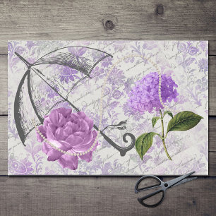 Papel De Seda Lavender Victorian Ephemera Moda de campo floral