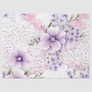 Papel De Seda Lavender Victorian Florals & Lace Decoupage