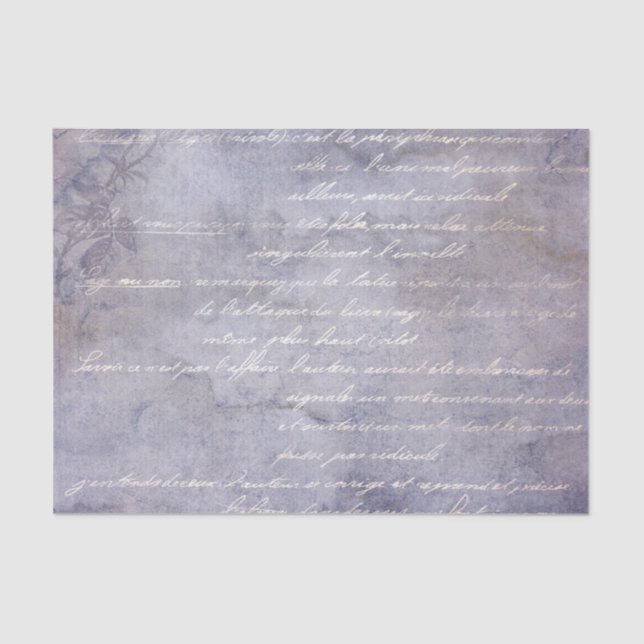 Papel De Seda Lavender Vintage Script French (Anverso)