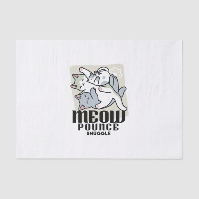 Papel De Seda Laze Furr Days - Diseño de gatos perezosos (Anverso)